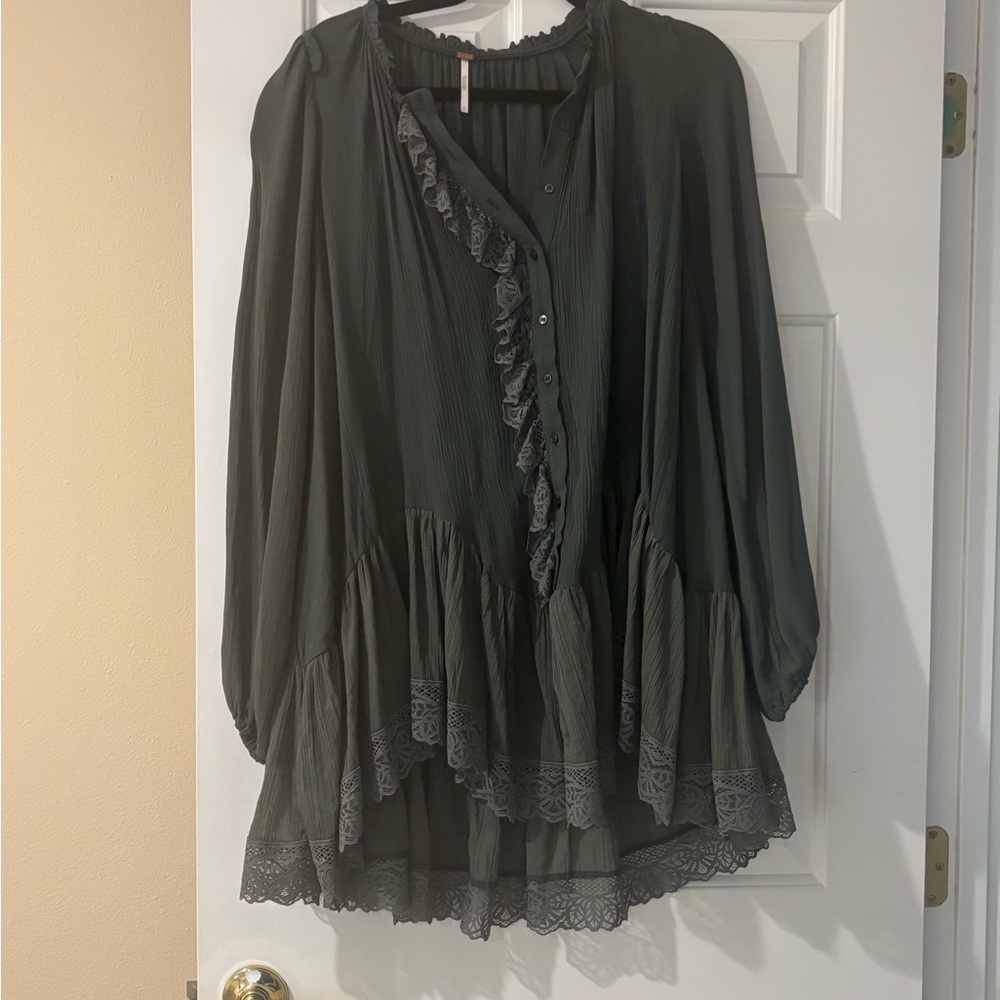 Free People dark green tunic top